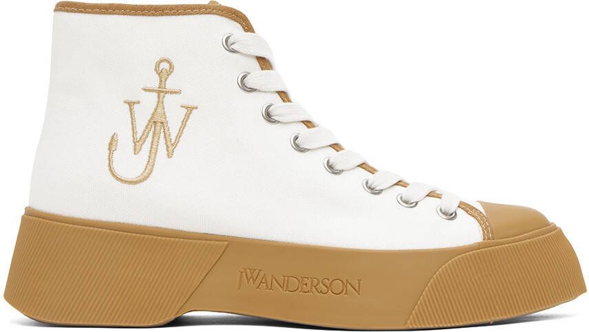 JW Anderson White & Tan High Top Sneakers - Picture 5