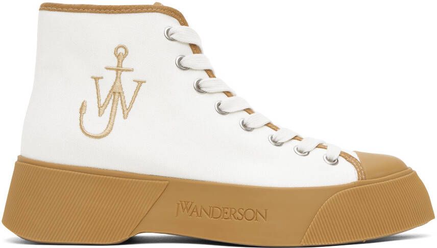 JW Anderson White & Tan High Top Sneakers - Picture 5