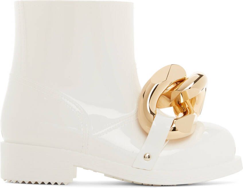 JW Anderson White Rubber Chain Boots - Picture 5