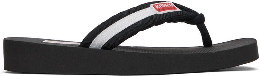 Kenzo Black Setta Flip Flops - Picture 4