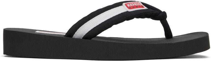 Kenzo Black Setta Flip Flops - Picture 5