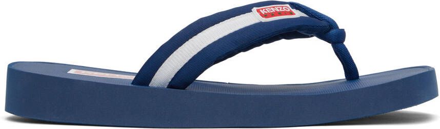 Kenzo Blue Setta Flip Flops - Picture 3