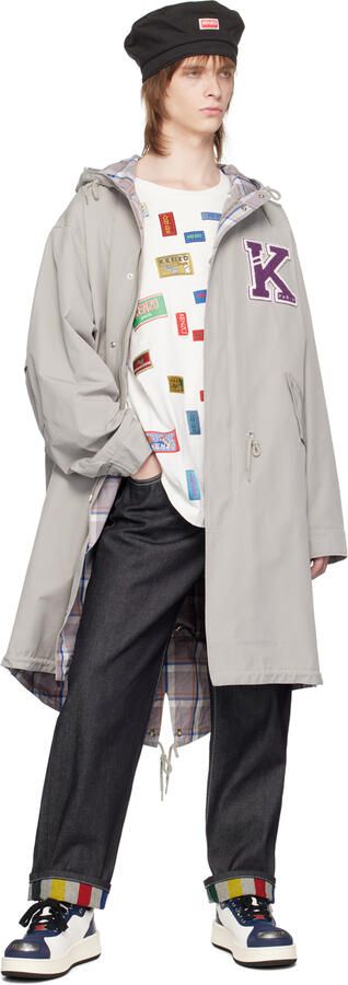 Kenzo Navy & White Hoops Trainer Sneakers - Picture 4