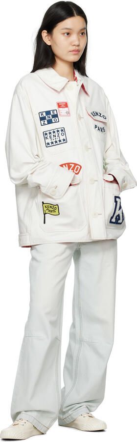 Kenzo Off-White Paris school High Top Sneakers - Picture 6