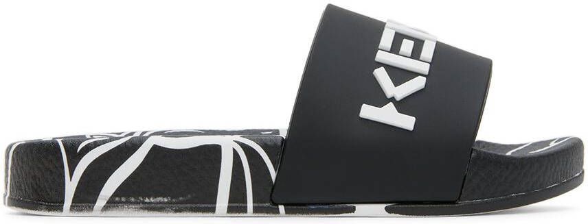 Kenzo Kids Black Rubber Logo Slides - Picture 4