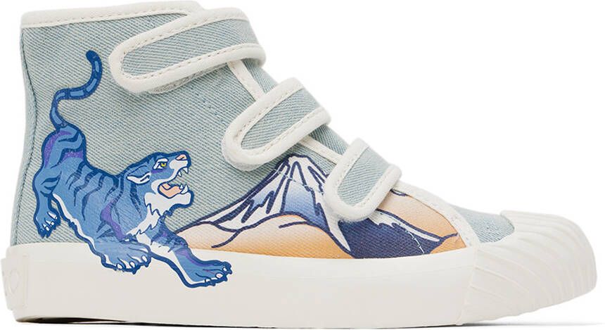 Kenzo Kids Blue Velcro Sneakers