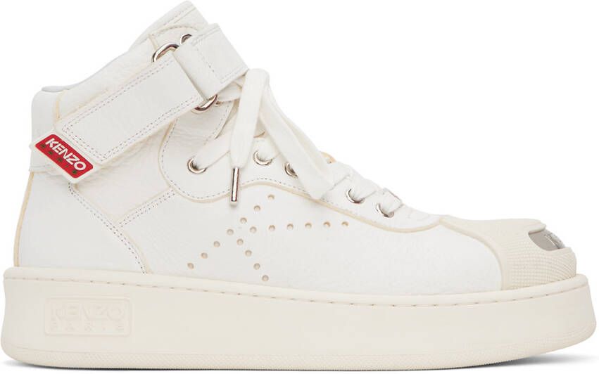 Kenzo White Paris Hoops Sneakers - Picture 5