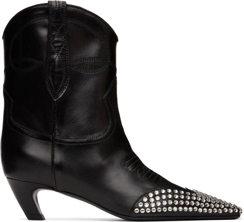 KHAITE Black Dallas Ankle Boots - Picture 5