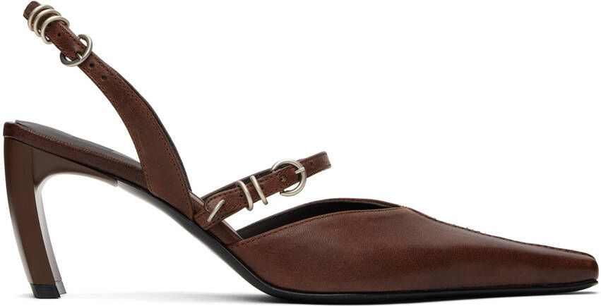 KNWLS Brown Serpent Mule Heels - Picture 5