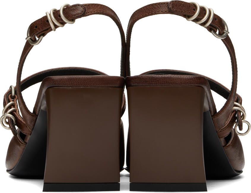 KNWLS Brown Serpent Mule Heels