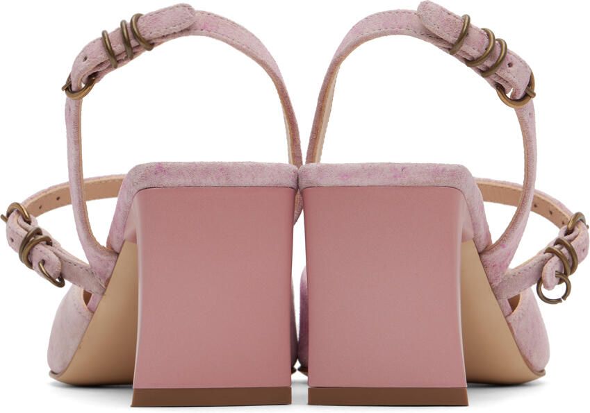 KNWLS Pink Serpent Mule Heels