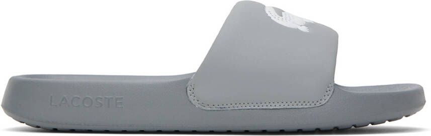 Lacoste Gray Croco Slides - Picture 4