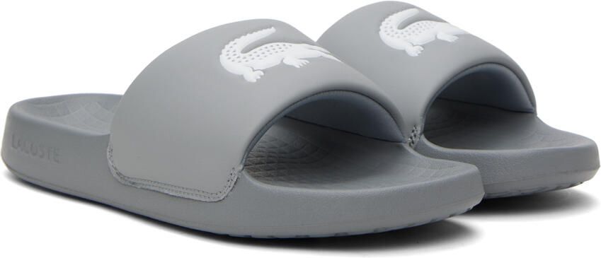 Lacoste Gray Croco Slides - Picture 2