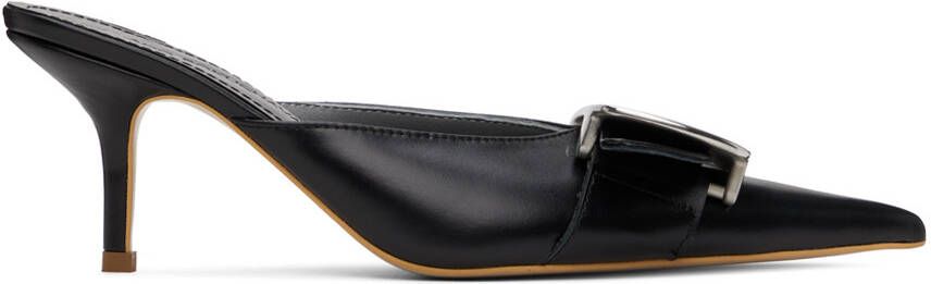 Lado Bokuchava Black Buckle Heels - Picture 5