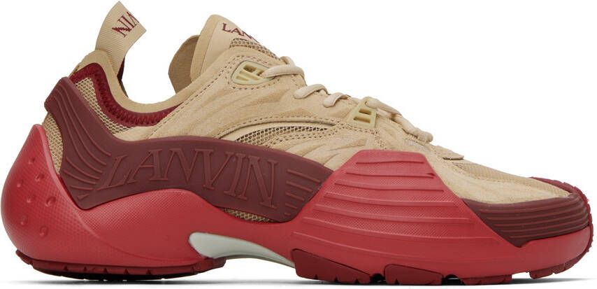 Lanvin Beige & Red Flash-X Sneakers - Picture 2