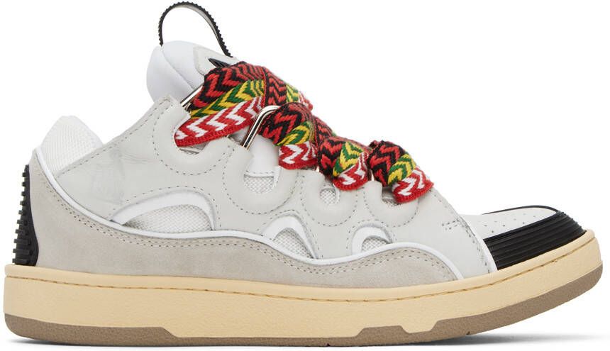 Lanvin White Curb Sneakers - Picture 10