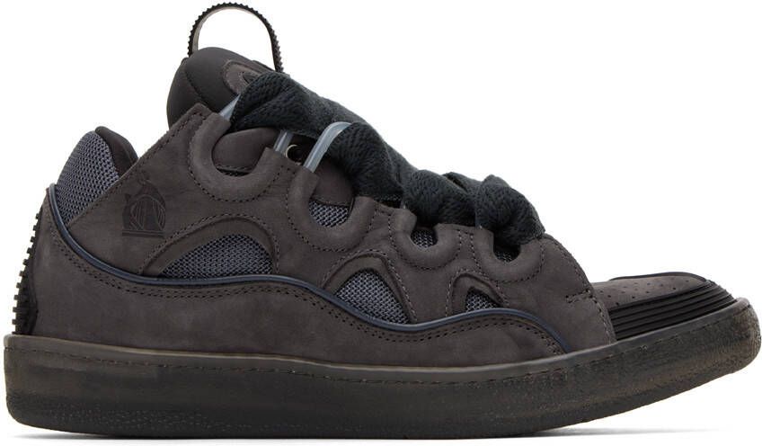 Lanvin Gray Curb Sneakers - Picture 4