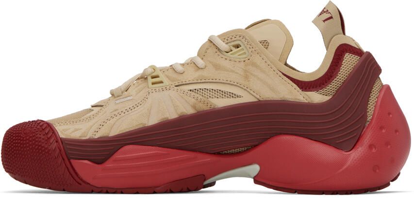Lanvin Beige & Red Flash-X Sneakers - Picture 3