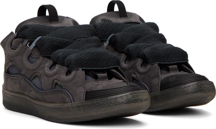 Lanvin Gray Curb Sneakers - Picture 2