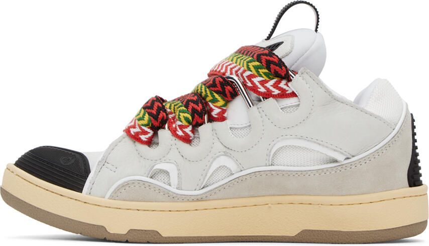 Lanvin White Curb Sneakers - Picture 7