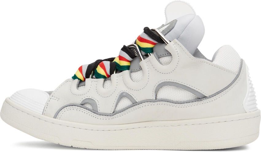 Lanvin Off-White & Grey Curb Sneakers - Picture 4