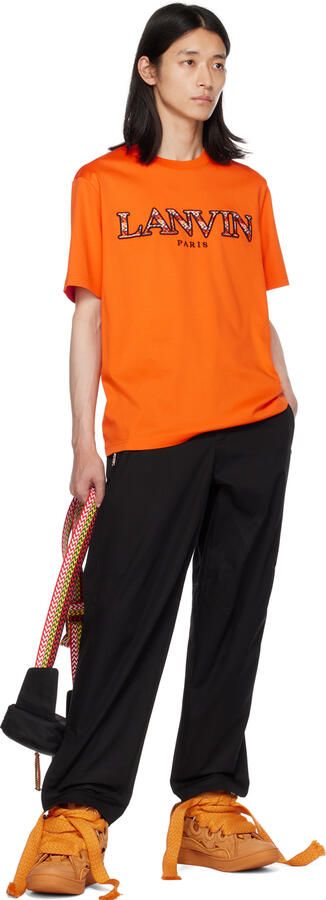 Lanvin Orange Curb Sneakers - Picture 4