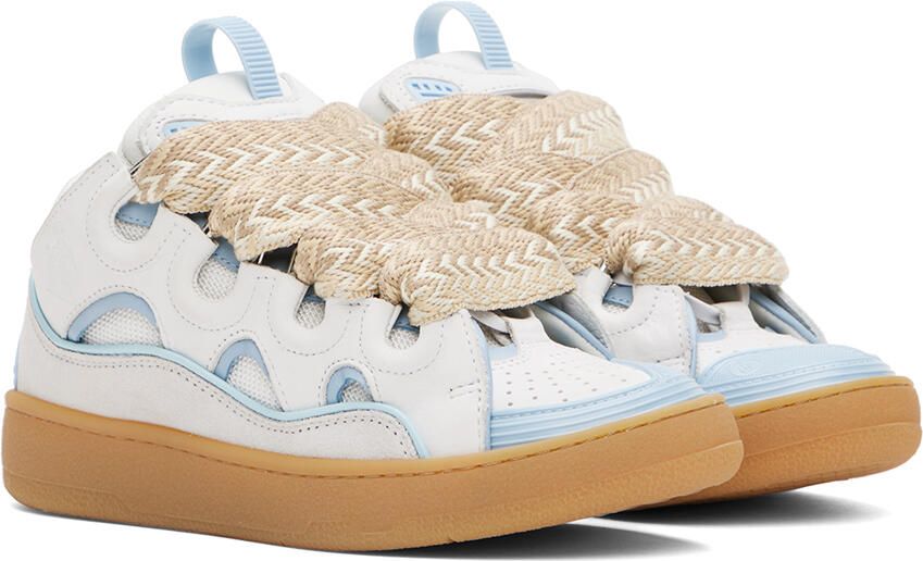 Lanvin SSENSE Exclusive Blue & Gray Curb Sneakers - Picture 3