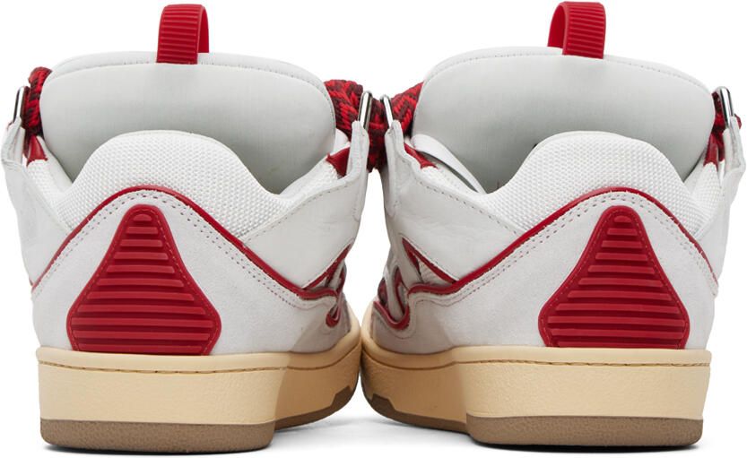 Lanvin SSENSE Exclusive White & Red Curb Sneakers - Picture 2