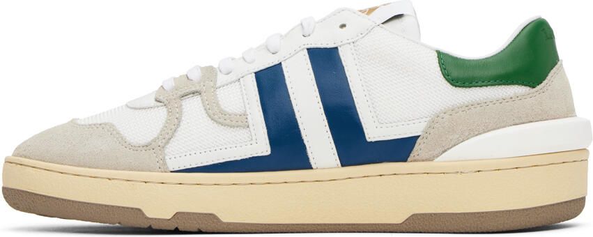 Lanvin White & Blue Clay Sneakers - Picture 3