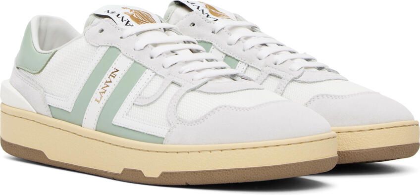 Lanvin White & Green Clay Sneakers - Picture 2