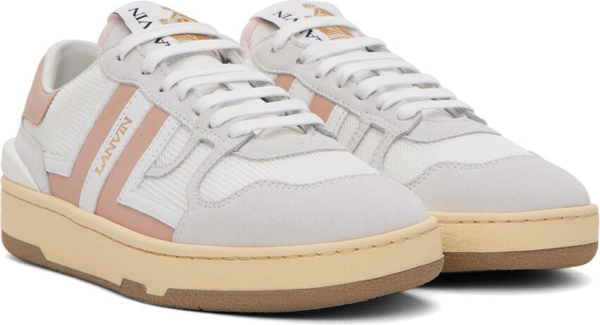 Lanvin White & Pink Clay Sneakers - Picture 2