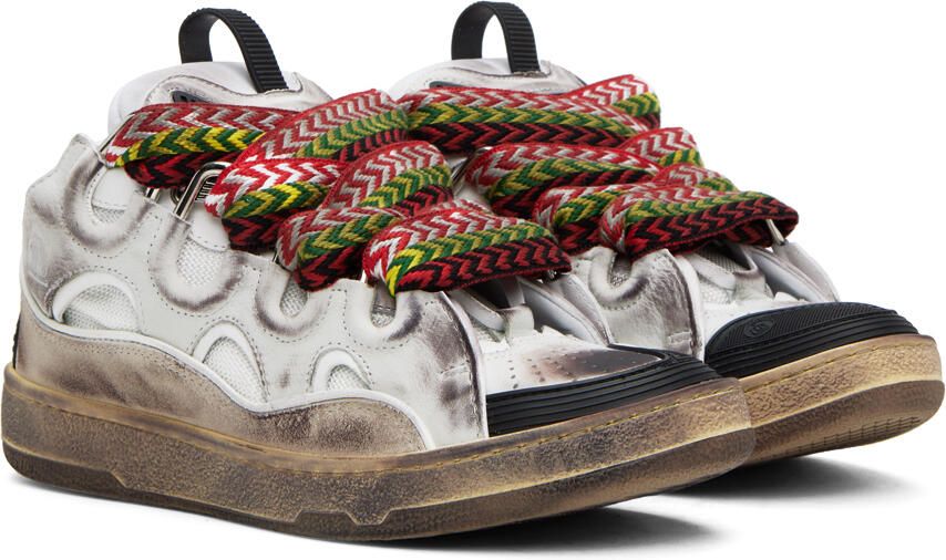 Lanvin White Curb Sneakers - Picture 2