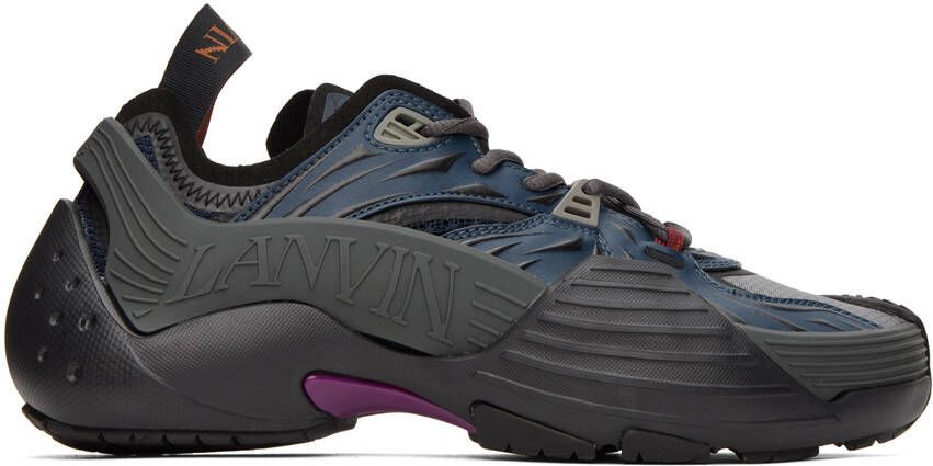 Lanvin Navy Flash-X Sneakers - Picture 5