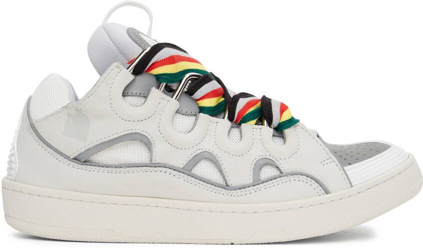 Lanvin Off-White & Grey Curb Sneakers - Picture 5