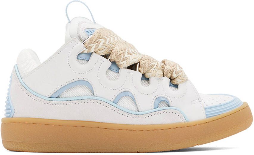 Lanvin SSENSE Exclusive Blue & Gray Curb Sneakers - Picture 4