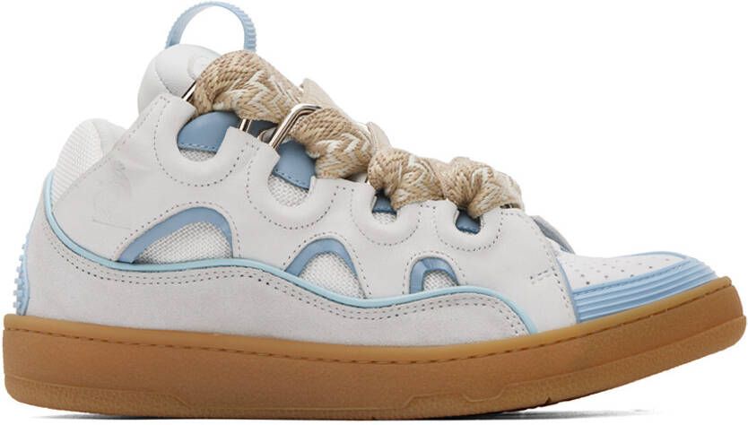 Lanvin SSENSE Exclusive Blue Curb Sneakers - Picture 4