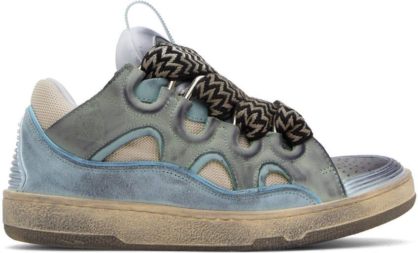 Lanvin SSENSE Exclusive Blue Curb Sneakers - Picture 5