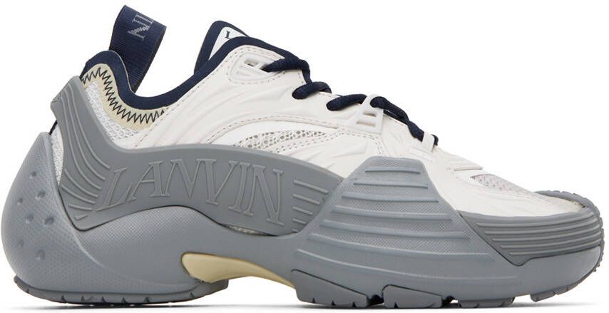 Lanvin SSENSE Exclusive Gray & Navy Flash-X Sneakers - Picture 5