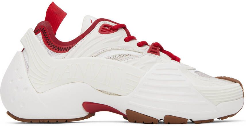 Lanvin SSENSE Exclusive Red & White Flash-X Sneakers - Picture 5
