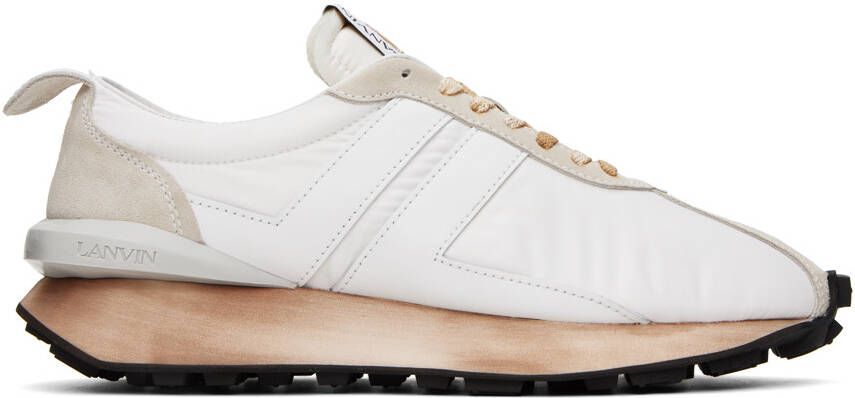 Lanvin White & Beige Bumpr Sneakers - Picture 5