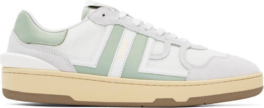 Lanvin White & Green Clay Sneakers - Picture 5