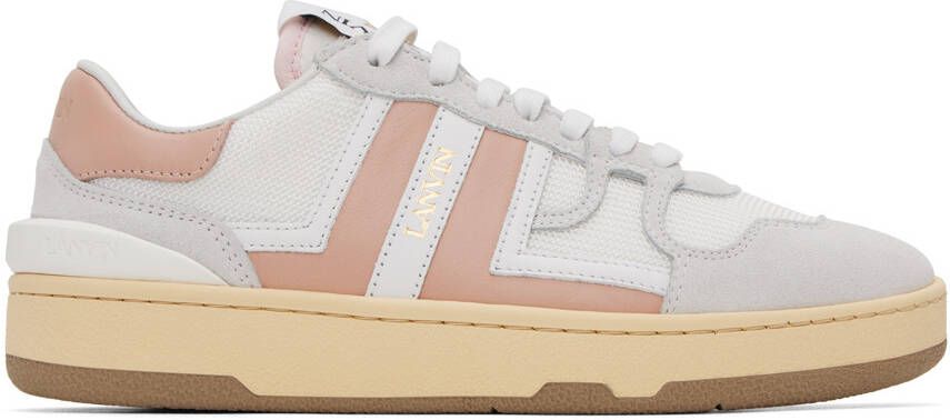 Lanvin White & Pink Clay Sneakers - Picture 4