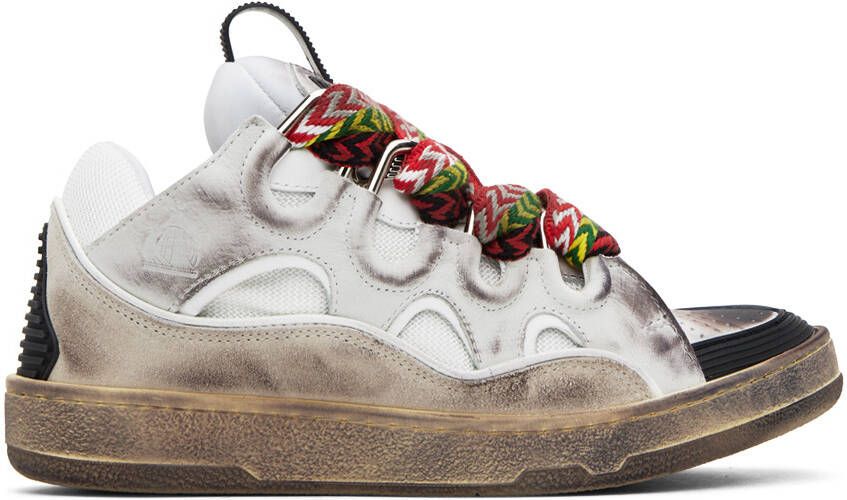 Lanvin White Curb Sneakers - Picture 5