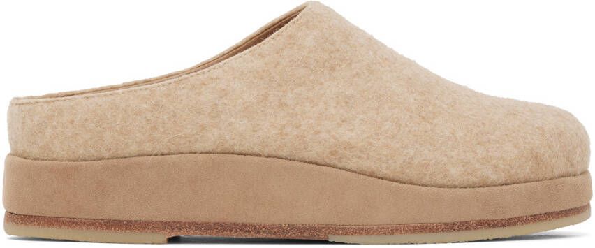 Lauren Manoogian Beige Felt Contour Mules - Picture 4
