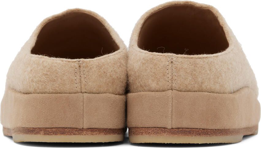 Lauren Manoogian Beige Felt Contour Mules