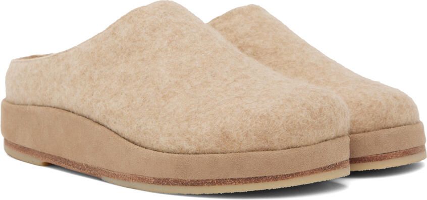 Lauren Manoogian Beige Felt Contour Mules - Picture 2