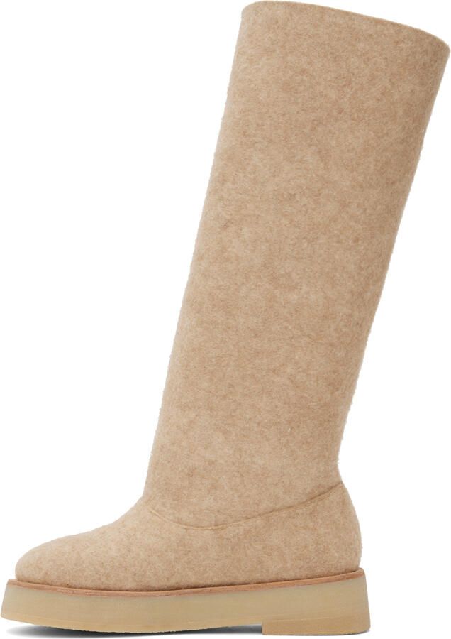 Lauren Manoogian Beige Felt Form Boots