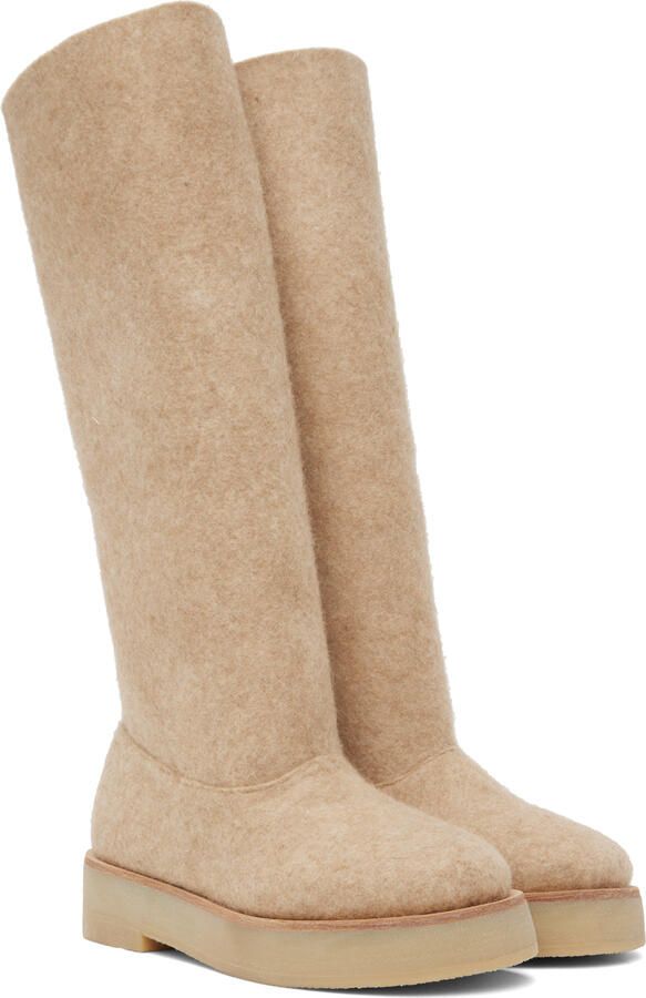 Lauren Manoogian Beige Felt Form Boots - Picture 2