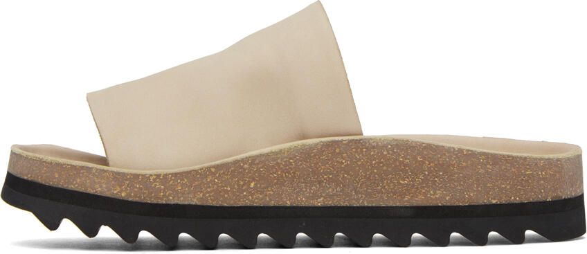 Lauren Manoogian Beige Raw Contour Slides - Picture 3