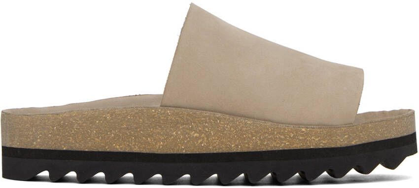 Lauren Manoogian Taupe Raw Contour Slides - Picture 5